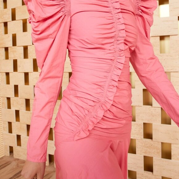 NWOT ULLA JOHNSON Priyanka Dress in Honeysuckle M $570 - Picture 9 of 12